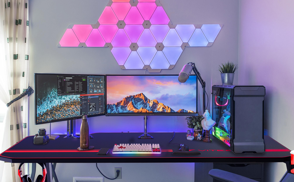gaming room during the day with the vitesse gaming desk